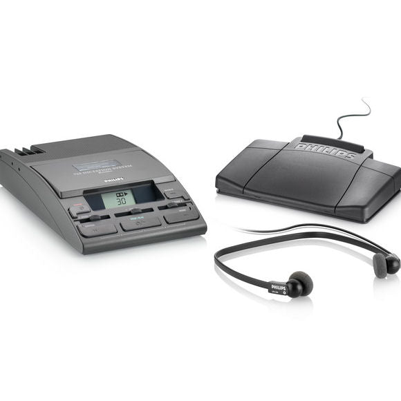 Philips LFH0725-P52 Desktop 725 Analog Mini Cassette Executive Transcription System with Headsets and Foot Control