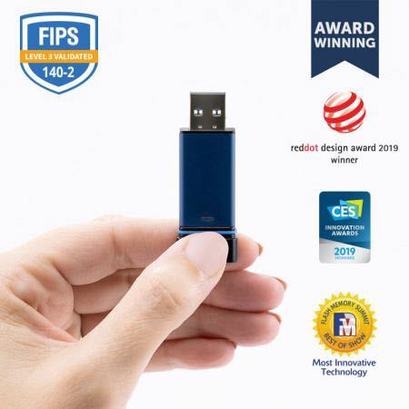 SecureData SU-BT-BU-32 SecureUSB BT 32GB 256-bit Hardware Encrypted USB 3.0 Flash Drive - FIPS Compliant - Secure Wireless Unlock via Mobile App