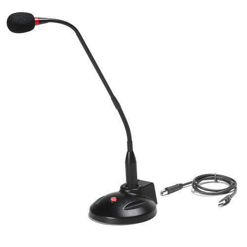 VEC GN-USB-2 18 Inch Professional Uni-Directional Noise Canceling Gooseneck Stereo Microphone with 10 FT USB Cord