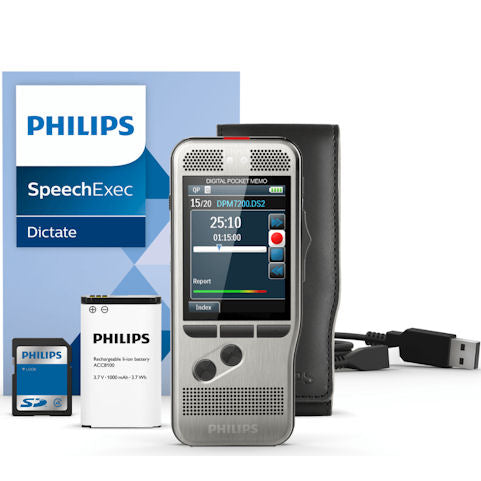 Philips DPM6700/02 Digital Pocket Memo Range Recorder Starter Set with SpeechExec Version 10 Starter-Set Workflow Software and Push Button Operation