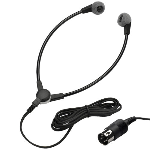 VEC SH-55-N Wishbone Y-shaped Transcription Headset with 5ft. Cord and round DIN Plug Compatible with Philips/Norelco Models