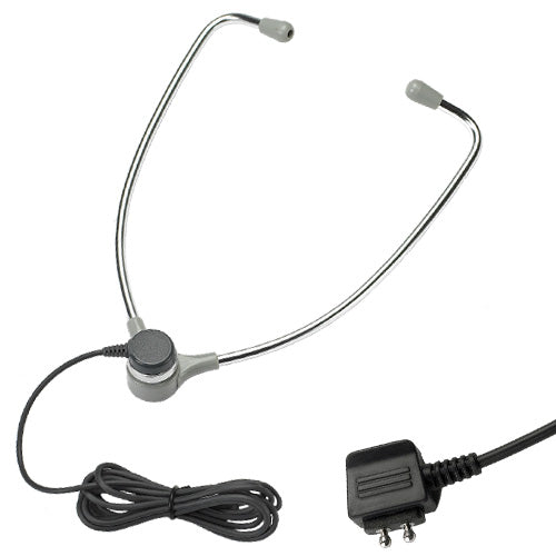 VEC AL-60-DP Aluminum Hinged-Stetho Headset with 5ft. Cord and Two Prong Plug Compatible with Dictaphone Models