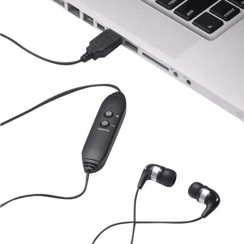 VEC SP-EB-USB Spectra USB Ear Bud Headphones with volume control