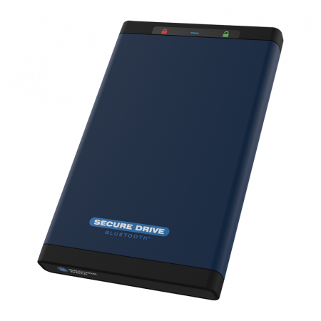 SecureData SD-BT-12-BU250GB-SSD SecureDrive Bluetooth 250GB FIPS 140-2 Level 3 Validated 256-Bit Hardware Encrypted External Portable SSD USB 3.0 - Secure Wireless Unlock via Mobile App