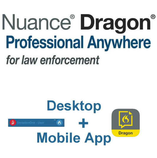 Nuance Dragon Professional Anywhere for Law Enforcement, Cloud Hosted Service 1 Year Term - Monthly Subscription