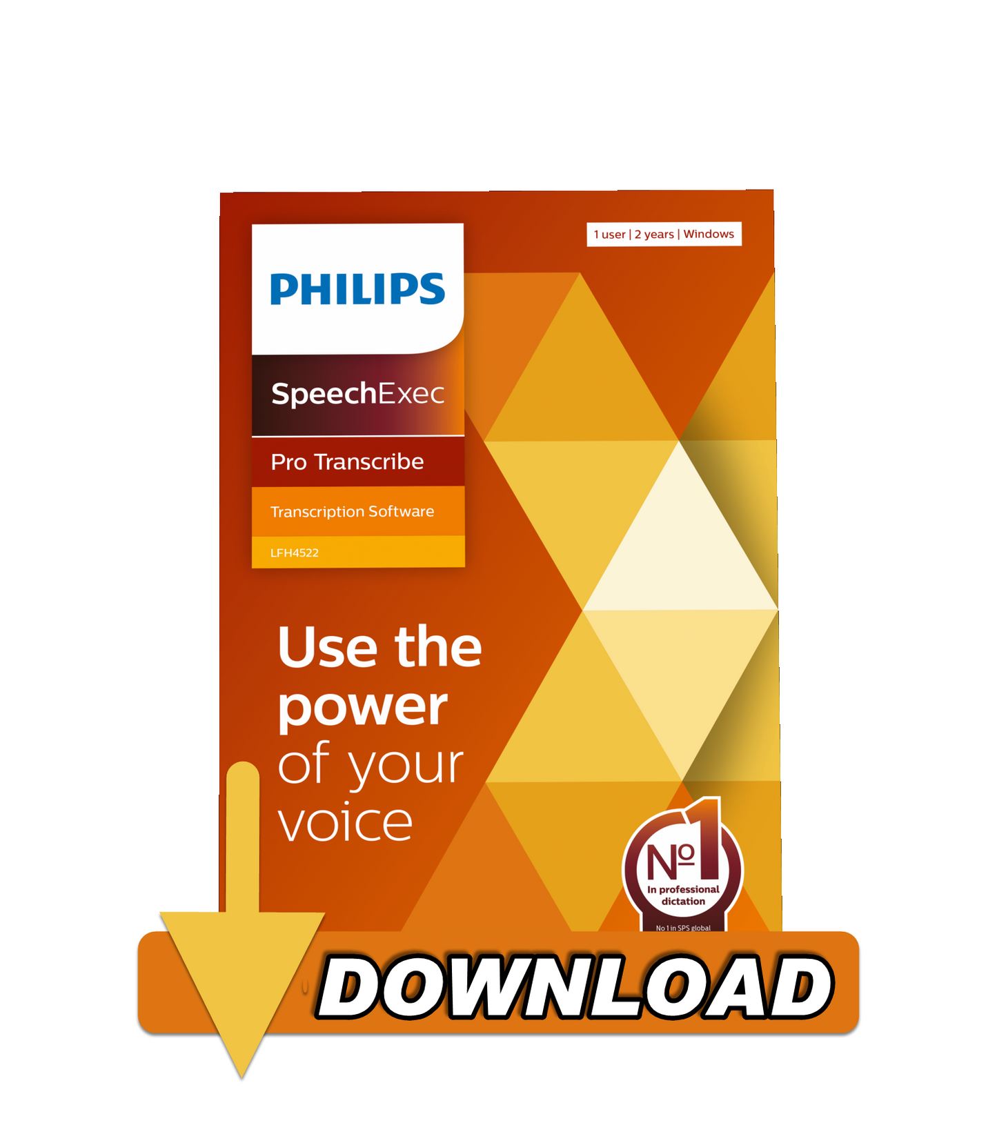 Philips LFH4511/10 SpeechExec Pro Transcribe Software Workflow 1 Year Extension for Existing Subscription version 11.5 Electronic Download