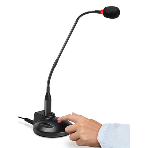 VEC GN-USB-PT Professional 18 inch uni-directional noise canceling gooseneck Push-to-Talk (PTT) microphone with USB plug