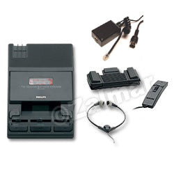 Philips LFH 725/P72 Desktop 725 Analog Mini Cassette Transcription/Dictation Package with Headset, Foot Control, Microphone & Telephone Adapter