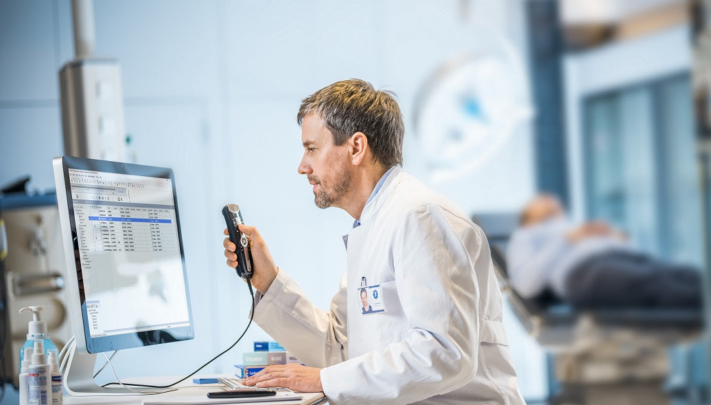 Olympus RM-4010P RecMic II USB Professional PC-Dictation Microphone - Push Button Operation - V741002BE000