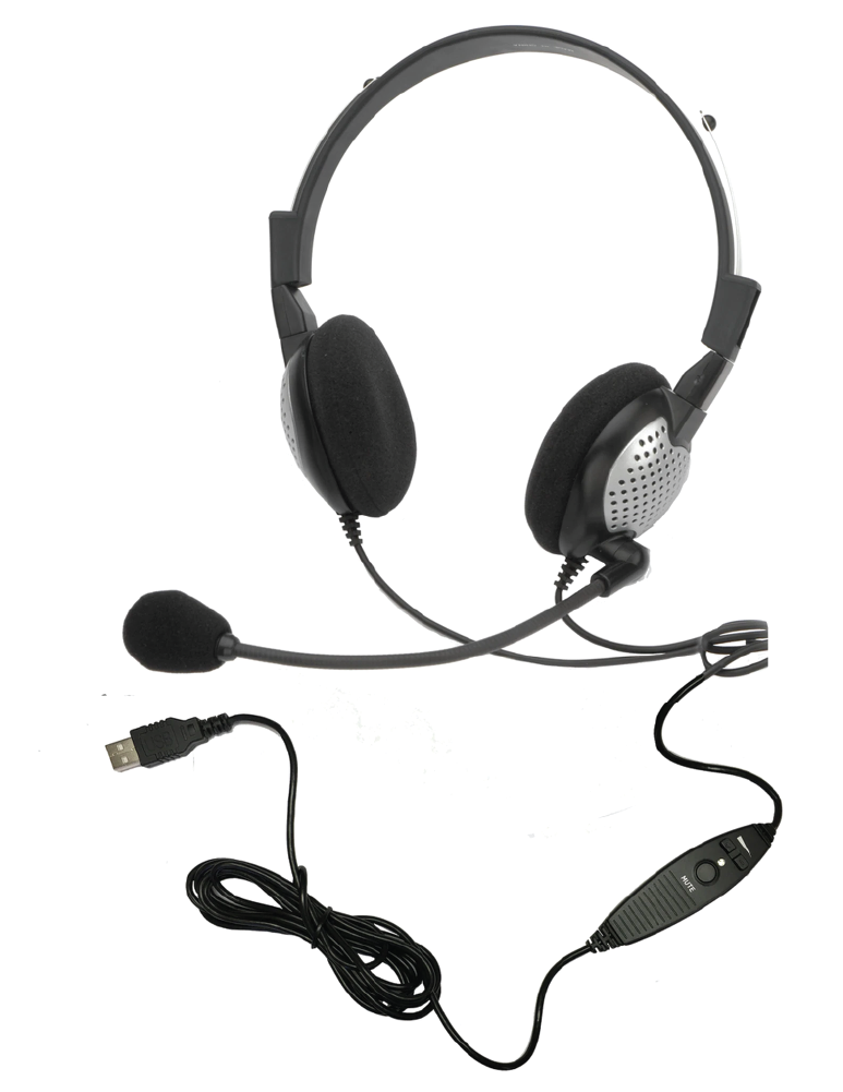 Andrea Communications C1-1022600-1 (NC-185VM USB) On-Ear Stereo Headset with noise-canceling microphone
