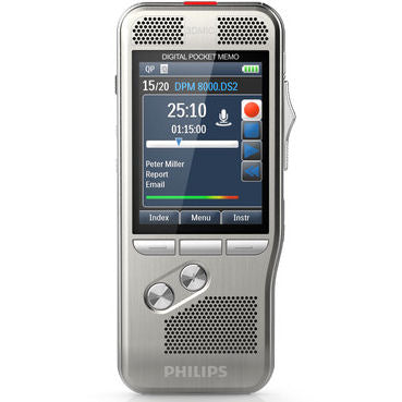 Philips DPM8000/02 Digital Pocket Memo with Speech Exec Pro Dictate 2 year Subscription Software version 11.5 and SR Module