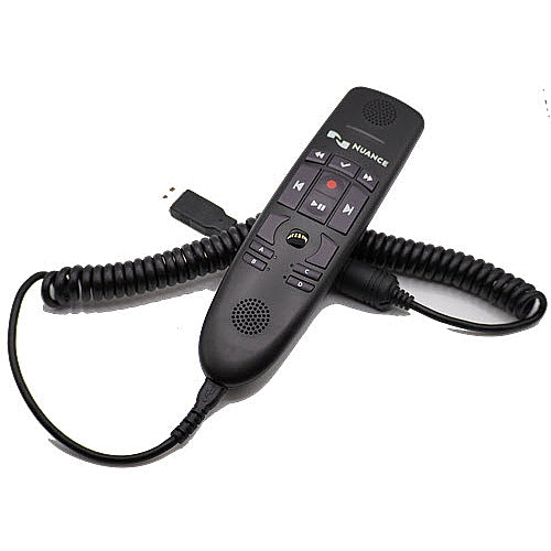 Nuance 0POWM4NC-E01 PowerMic 4 Speech Recognition Handheld Microphone with 6 Foot Coiled Cord