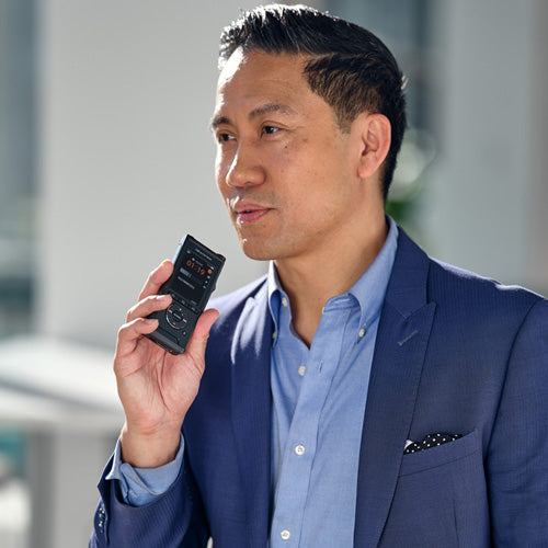 OM System DS-9100CA Professional Dictation Recorder with CR-21 Cradle, F-5AC Power Adapter, and 12 Month Subscription License to ODMS Cloud