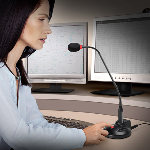 VEC GN-USB-PT Professional 18 inch uni-directional noise canceling gooseneck Push-to-Talk (PTT) microphone with USB plug