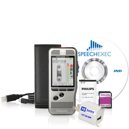 Philips 362103 Digital Pocket Memo Range Recorder with Power Adapter and Premium Case with Belt Clip