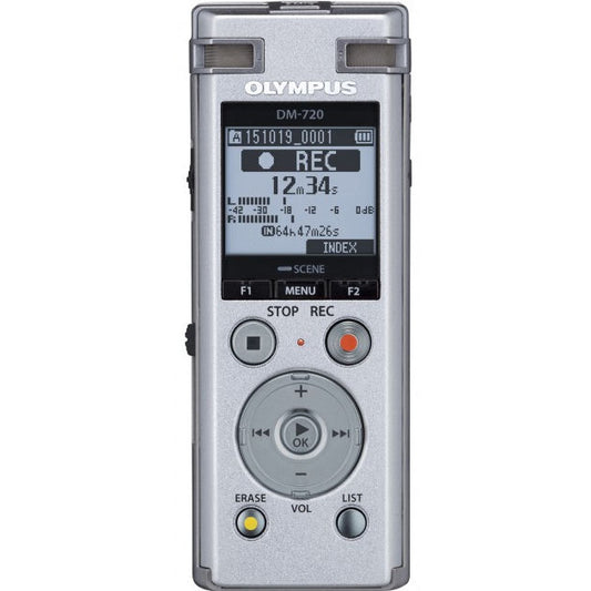 Olympus DM-720 4 GB Expandable Digital Voice Recorder with Tresmic 3 Microphone - CERTIFIED REFURBISHED